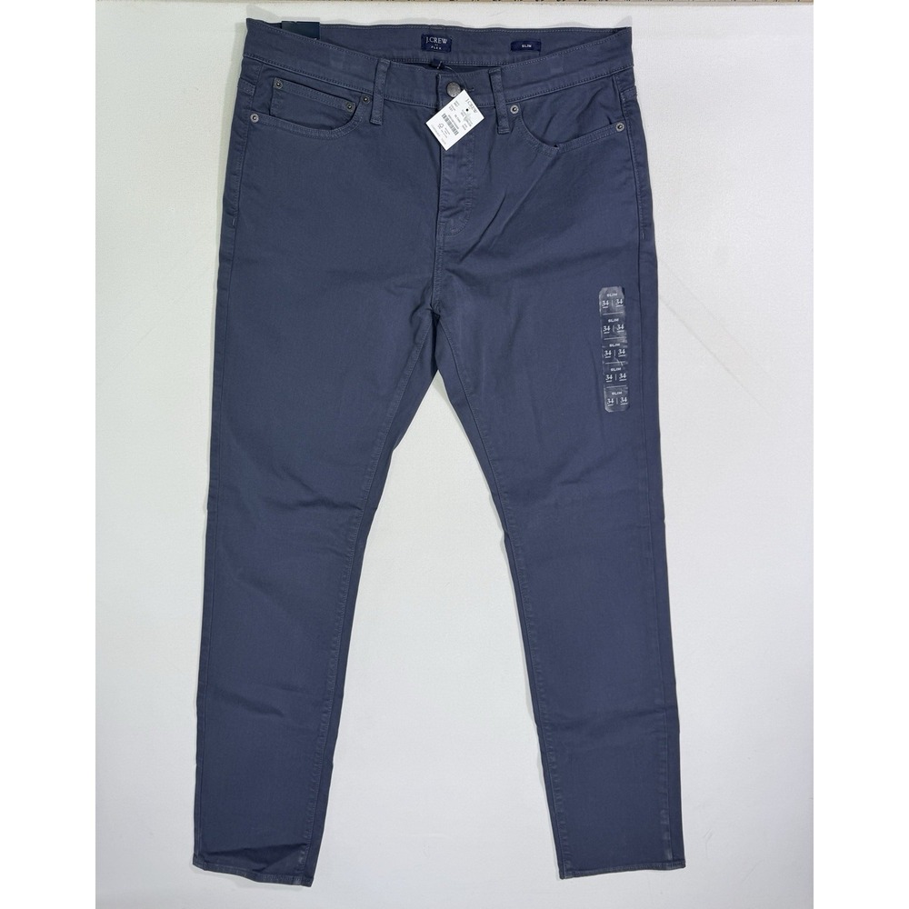J.Crew Slim Fit Flex Garment Dyed Five Pocket Pant Blue Men's 34x34 (35x33) NWT
